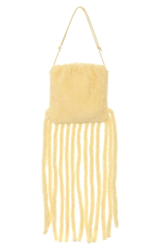 Bottega Veneta Fringe Pouch Shearling