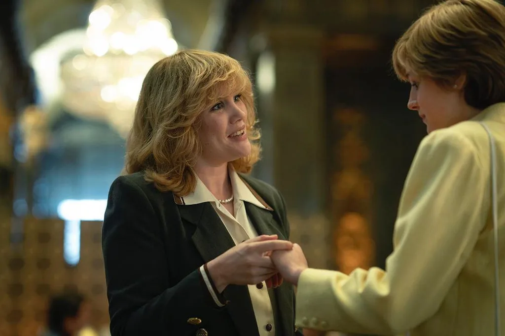 Emma Corrin and Emerald Fennell as Princess Diana and Camilla Parker Bowles