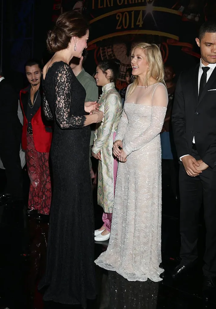 Ellie Goulding meeting Kate Middleton in 2014.