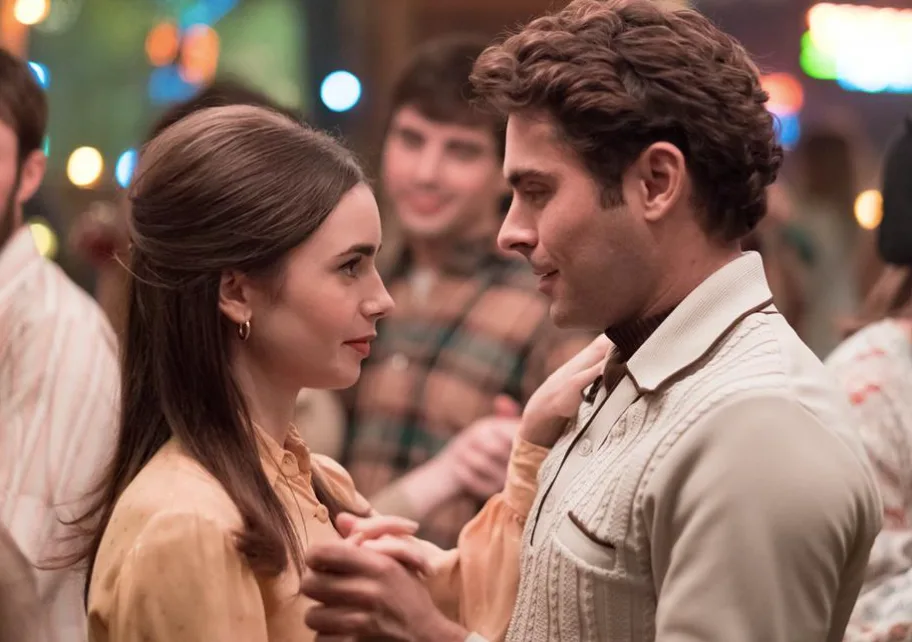 Lily Collins as Elizabeth Kloepfer and Zac Efron as Ted Bundy in Extremely Wicked, Shockingly Evil and Vile