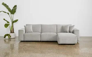 koala 3-seater & chaise modern sofa in Arvo Storm