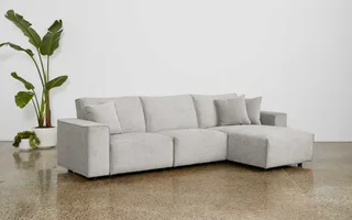 koala 3-seater & chaise modern sofa in Arvo Storm