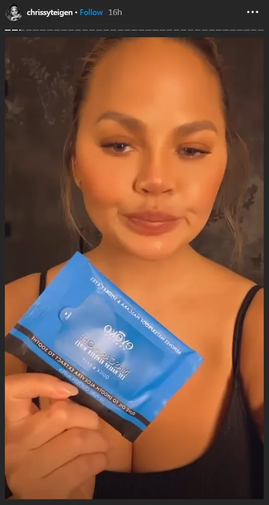 Chrissy Teigen's nighttime skincare routine