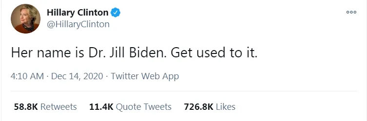 Hilary Clinton tweet