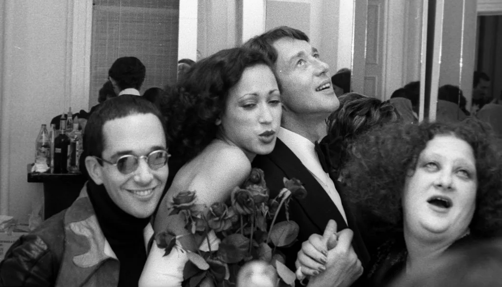 Halston with Pat Cleveland and Pat Ast