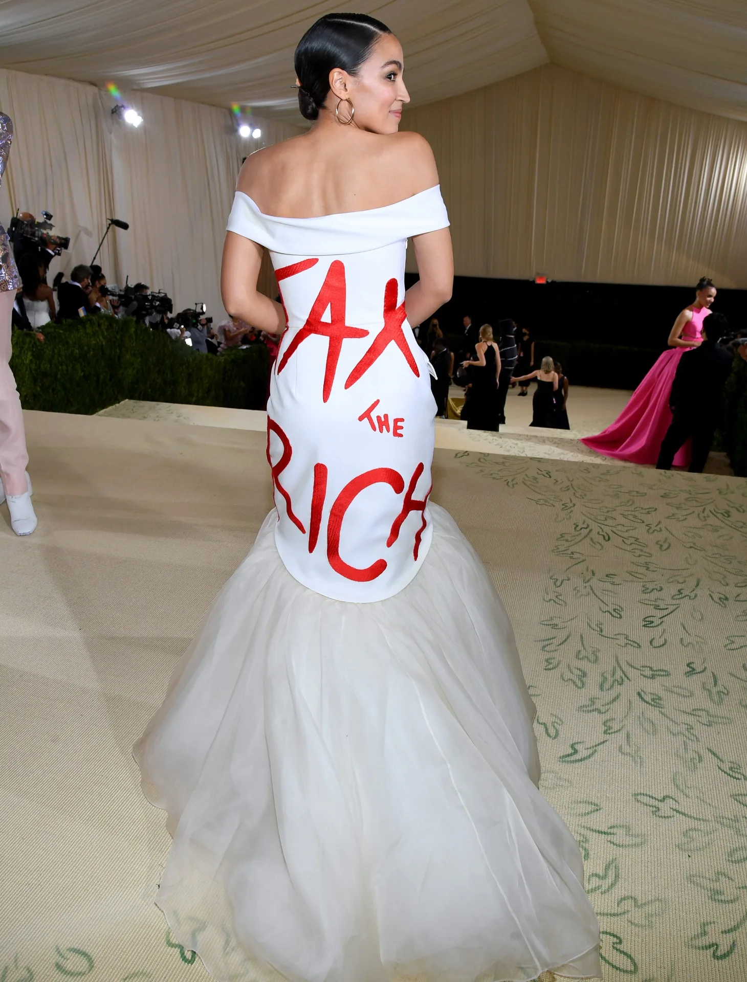 AOC-Met-gala-2021 dress reading tax the rich