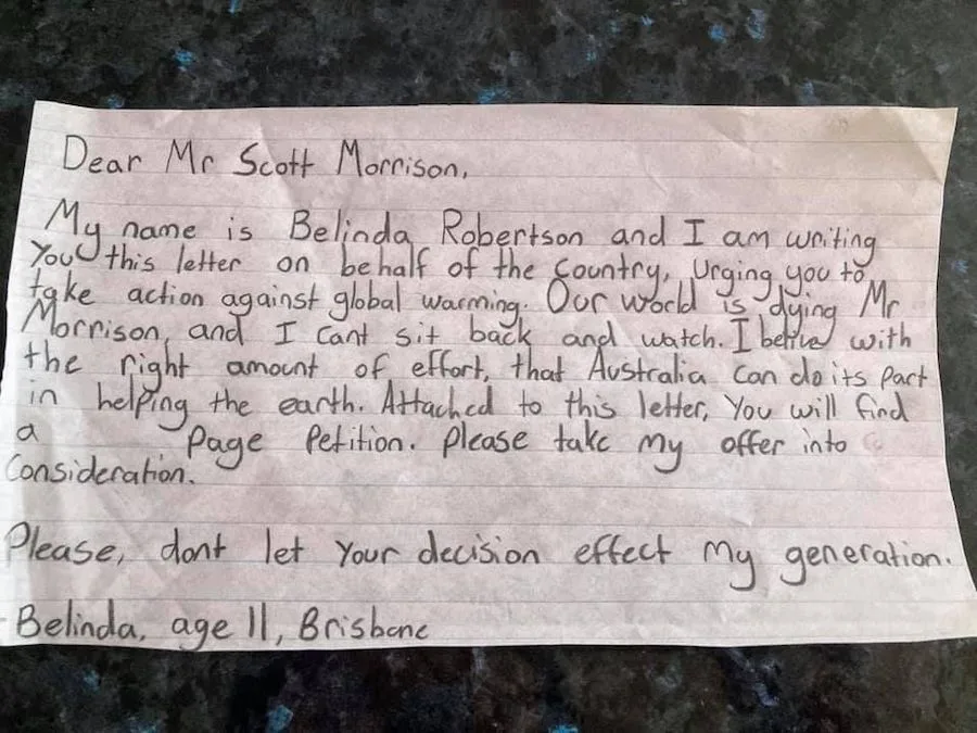 letter scott morrison belinda