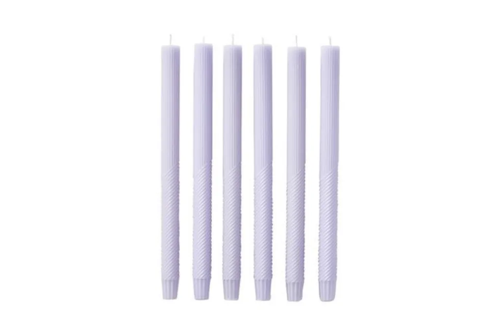 graph-pillar-candles-purple-lilac-adairs