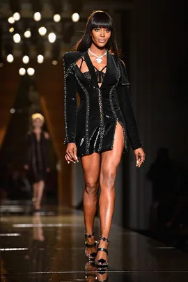 Naomi Campbell walking the runway for Atelier Versace