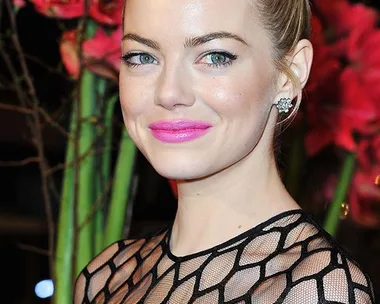 Emma Stone with pink lips