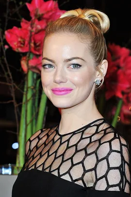 Emma Stone with pink lips