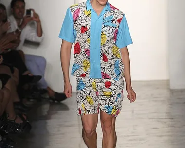 Jeremy Scott on the runway