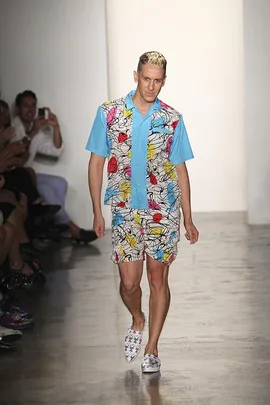 Jeremy Scott on the runway