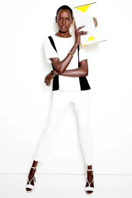 Ajak Deng wearing River Island