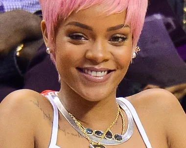 Rihanna with pink hair