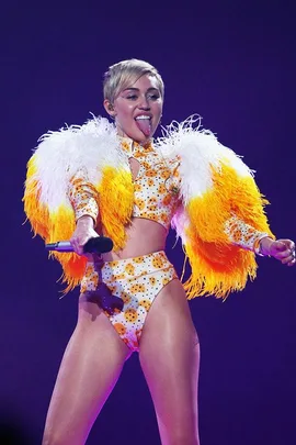 Miley Cyrus performing at her Bangerz concert