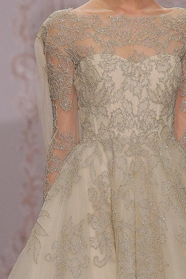 dress with lace winter 2015 Bonhams : Ralph & Russo Haute Couture: Bronze Chantilly Lace Gown Autumn/Winter 2015, Runway Look 29