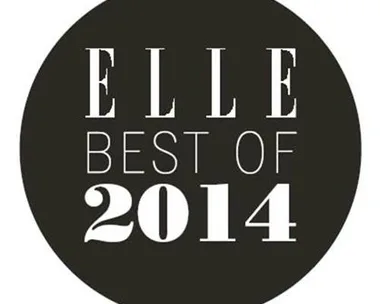 Elle Best of 2014 logo in black and white circular design.