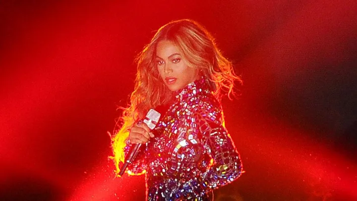 Beyonce performing on stage