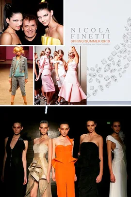 "Collage showcasing Nicola Finetti Spring/Summer 09/10 collection at Australian Fashion Week."