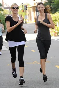 Heidi Klum and Miranda Kerr on a run