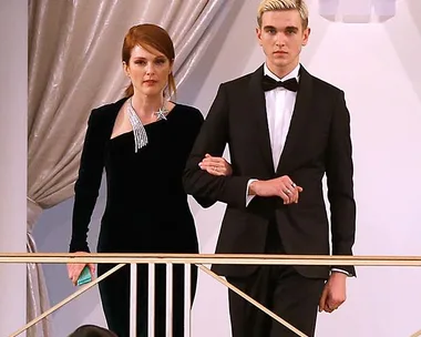 Gabriel-Kane Day-Lewis with Julianne Moore at the Chanel Couture show