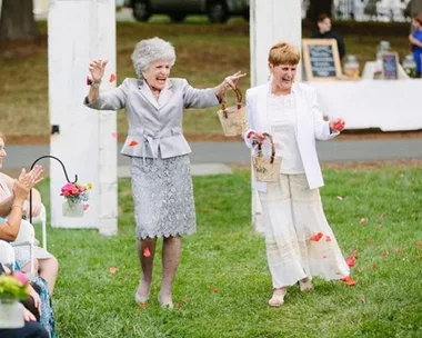 Couple Has Their Grandmas As Flower Ladies For Wedding