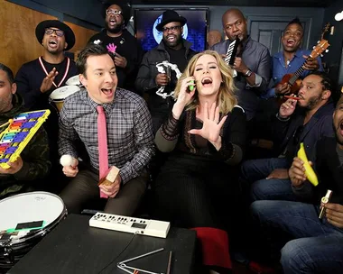 Watch Adele And Jimmy Fallon Perform Hello With Children's Music Instruments