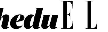 "Logo with the word 'schedule' styled to highlight 'ELLE' in black font."