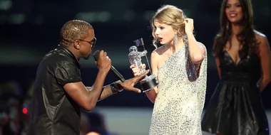 Kanye West and Taylor Swift at the MTV Awards.