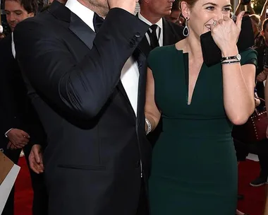 Kate Winslet and Leonardo DiCaprio at the 2016 SAG Awards.