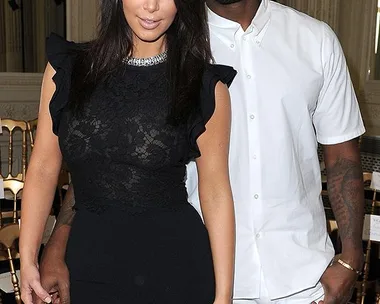 Kim Kardashian and Kanye West at 2012 Valentino show.