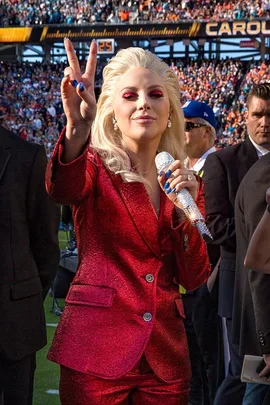 Lady Gaga at the 2016 Superbowl game