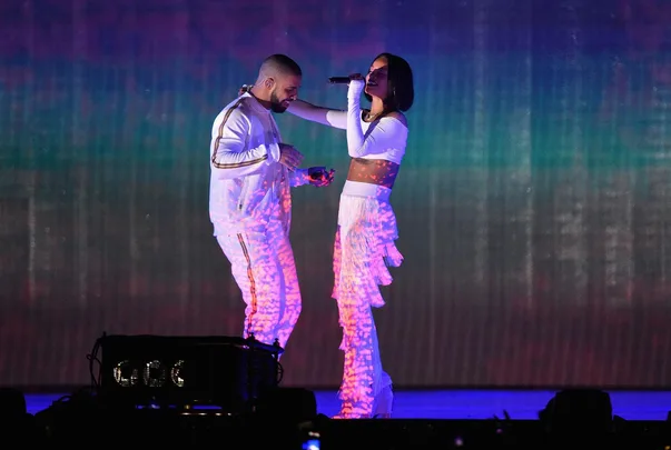 Rihanna and Drake at the 2016 BRIT Awards.