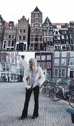 Girl standing in Amsterdam.