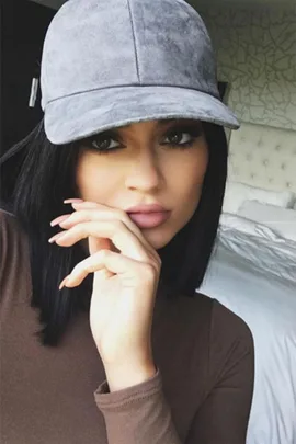 Kylie Jenner selfie with hat on.