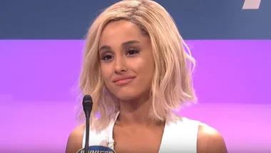 Ariana Grande as Jennifer Lawrence on SNL.