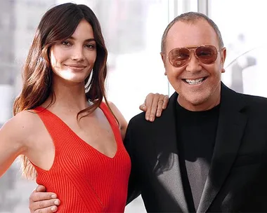 Lily Aldridge and Michael Kors playing the 'Glamour Games 2'.