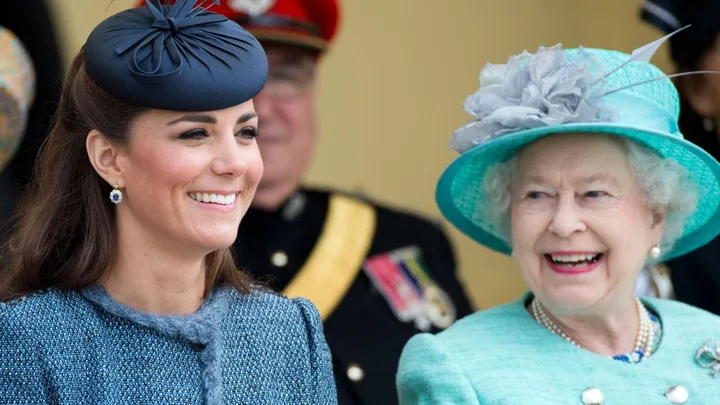 Kate Middleton and Queen Elizabeth.