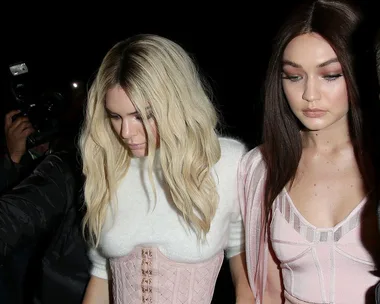 Kendall Jenner and Gigi Hadid in Paris after the 2016 AW Balmain show.