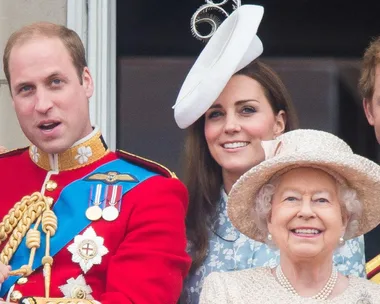 The royal family on Buckingham Palace's balcony.