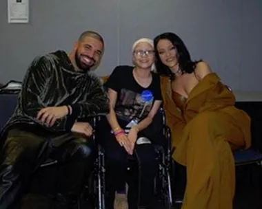 Drake and Rihanna with fan Megan