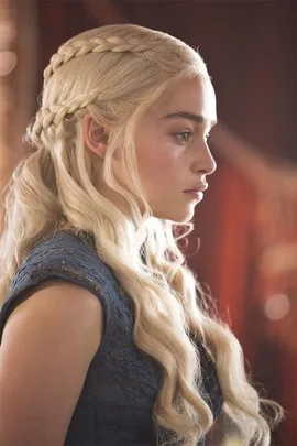Emilia Clarke as Daenerys Targaryen.