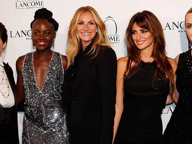 Lancome ambassadors Lupita Nyongo, Julia Roberts, Penelope Cruz, and Kate Winslet.