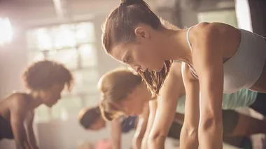 Woman working out in gym