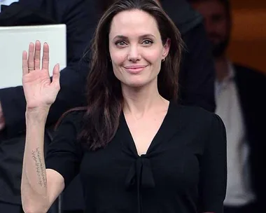 Hollywood star and UN refugee agency envoy Angelina Jolie leaves a meeting with Greek Prime minister