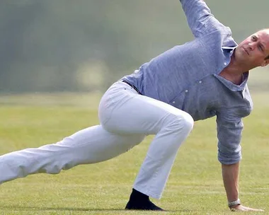 Prince William, Duke of Cambridge warms up before talking part in the Audi Polo Challenge at Coworth Park Polo Club on May 28, 2016 in Ascot, England.