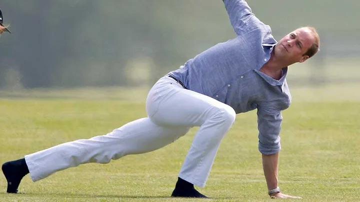 Prince William, Duke of Cambridge warms up before talking part in the Audi Polo Challenge at Coworth Park Polo Club on May 28, 2016 in Ascot, England.