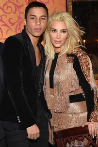 Olivier Rousteing and Kim Kardashian.