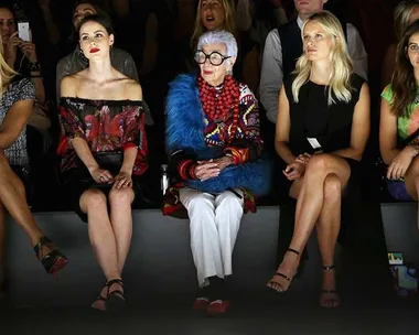 Iris Apfel attends New York Fashion Week